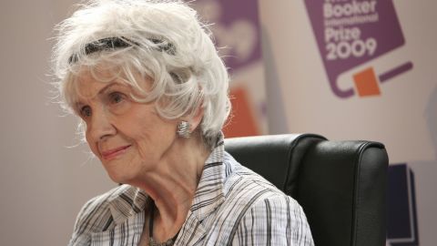 Canadian short story writer Alice Munro, 82, was awarded the Nobel Prize in literature on Thursday, October 10. Here, Munro faces reporters after receiving the Man Booker International Prize in Dublin, Ireland, in June 2009.