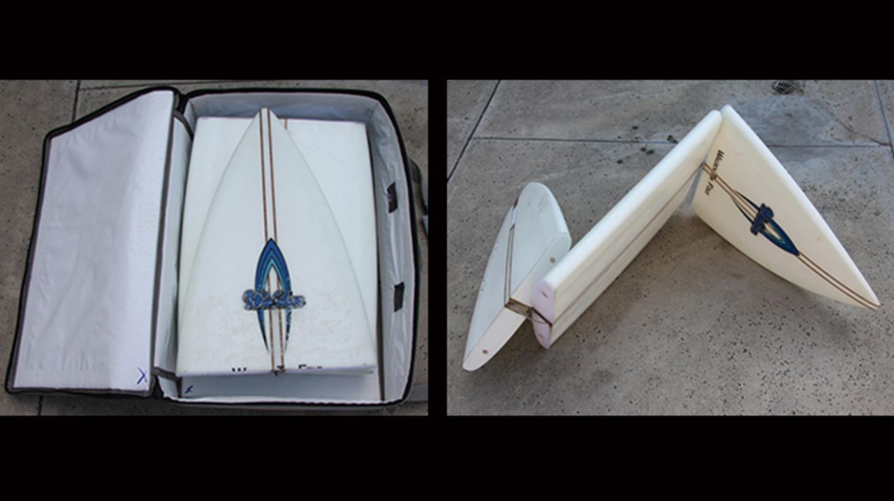 It's an age old problem for the roaming surfer -- the cost of transporting your beloved board. Well, Walden Surfboards may just have a solution: the Tri-fold can be folded up into a suitcase and checked in like a normal piece of luggage. Hallelujah!