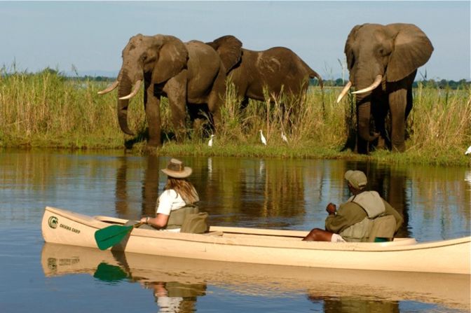 Boasting superb wildlife watching, some of the best white-water rafting on the planet and the thundering beauty of Victoria Falls, the Zambezi is a showstopper. In the Middle Zambezi, which borders Zambia and Zimbabwe, you can bungee jump off Africa's largest waterfall, or tackle the grade IV rapids just below. 