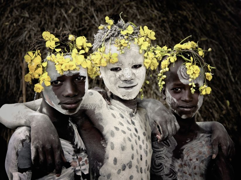 British photographer Jimmy Nelson spent three years traveling to remote areas of the world to document the lives of indigenous people. He visited 35 different tribes, nine of them in Africa, like the pictured Karo tribe in Ethiopia. 