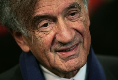 Holocaust survivor Elie Wiesel appears at a press conference at the United Nations on October 27, 2004 in New York. Wiesel won the Nobel Peace Prize in 1986.   