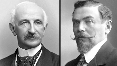 Tobias Michael Carel Asser, left, and Alfred Hermann Fried won the Nobel Peace Prize in 1911 for their efforts in promoting peace among nations. 