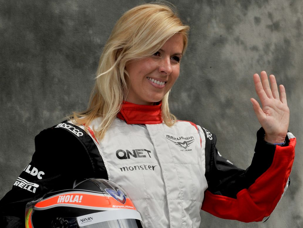 María de Villota como corredora de pruebas de Marussia-Cosworth antes del Gran Premio de Australia en 2012.
