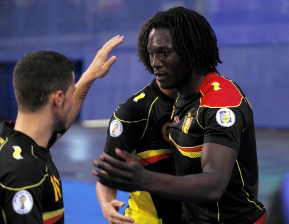 Romelu Lukaku scored both Belgium's goals in the 2-1 away win over Croatia which ensured their qualification for Brazil 2014.