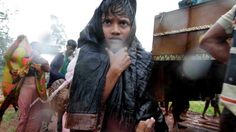 A young boy reaches a relief camp after being evacuated near Berhampur on October 12.