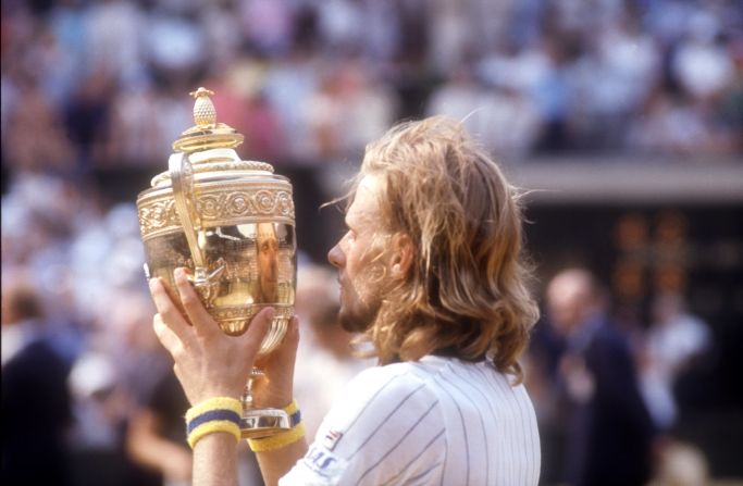 Bjorn Borg lifts the Wimbledon trophy in 1976, one of five straight wins at SW19. He relied on a diet of steak and potatoes during his incredible career.
