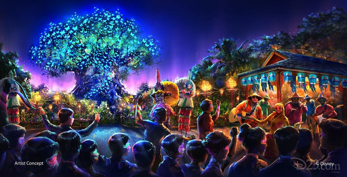 As part of the largest expansion in the history of the Animal Kingdom park, Disney will also be adding new entertainment experiences including a night show with live music, floating lanterns, water screens and swirling animal imagery. 