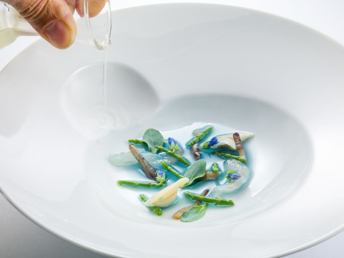 Culinary evolution ... the dish known as "The Sea" at La Pergola