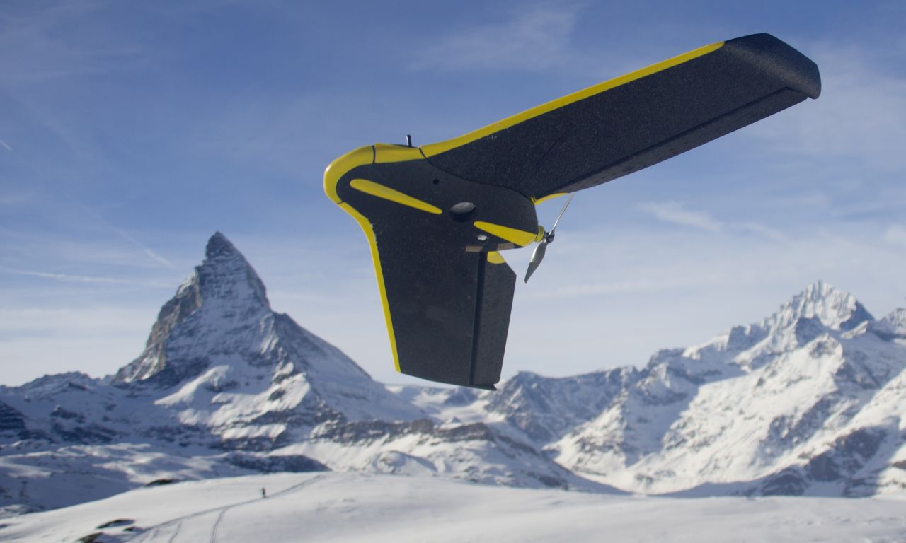 Mapping the treacherous terrain of one of the Alps' most deadly peaks just got a lot easier, with a fleet of <a href="http://www.sensefly.com/drones/ebee.html" target="_blank" target="_blank">eBee</a> mini-drones providing a 300 million point 3D map in less than six hours of flight time. Inventors <a href="http://www.sensefly.com/" target="_blank" target="_blank">SenseFly</a> launched the foldable backpack-mounted drones from the summit and midway down the mountain to <a href="http://www.youtube.com/watch?feature=player_embedded&v=NuZUSe87miY" target="_blank" target="_blank">knit together 2800 images into a crisp model</a>, despite blustering winds and formidable climbing conditions. 