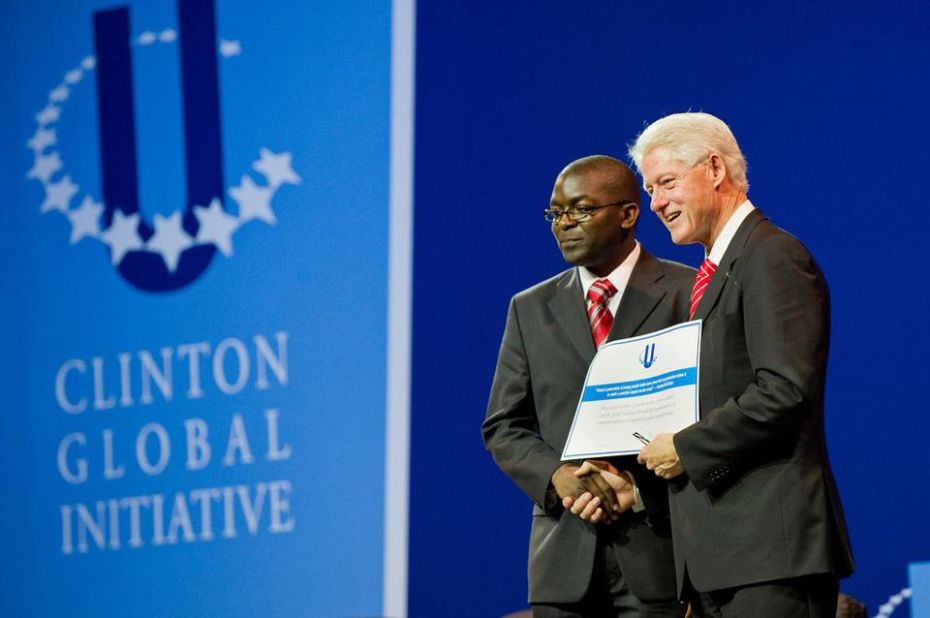 While studying in the United States, Otieno was recognized by former President Bill Clinton at the Clinton Global Initiative, for his initiative to help pregnant women in Korogocho.