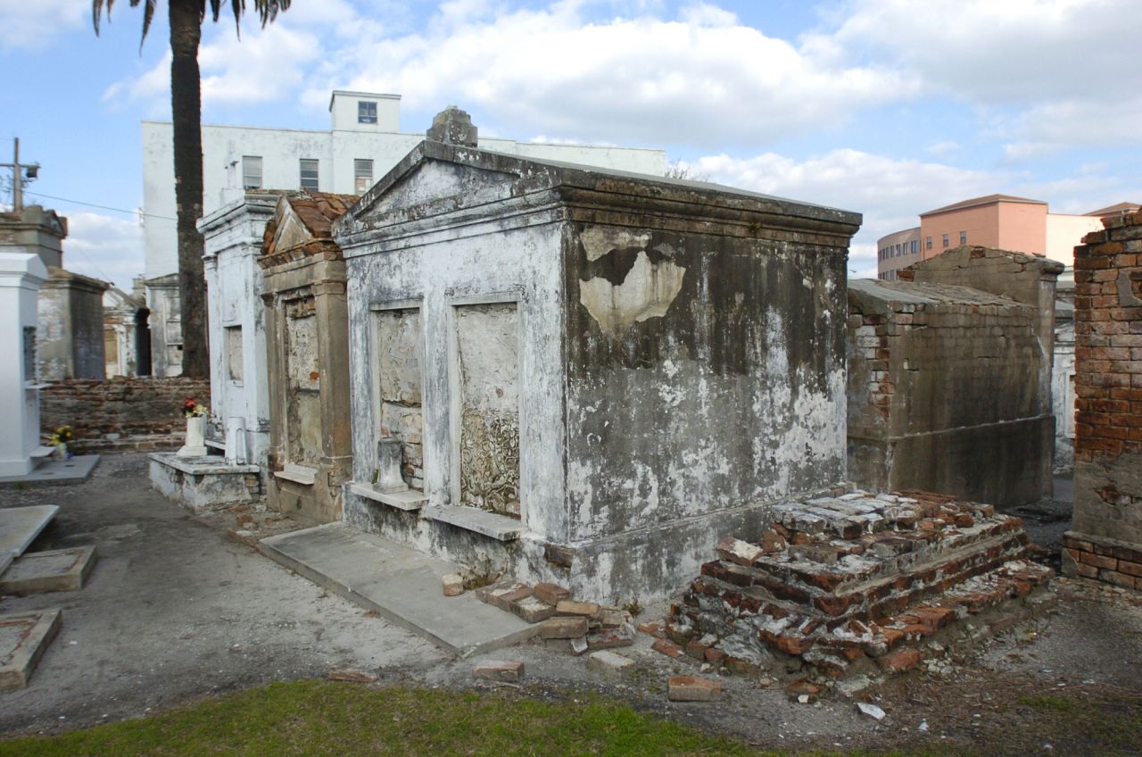 With New Orleans' high water table, rain could dislodge people from resting places thought to be final. That's why the city has a system of above-ground tombs, like these at St. Louis Cemetery No. 1. Guided tours are available through Save Our Cemeteries.