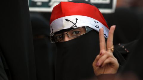 Yemenis march during a rally in the capital Sanaa, on September 18, 2013. 