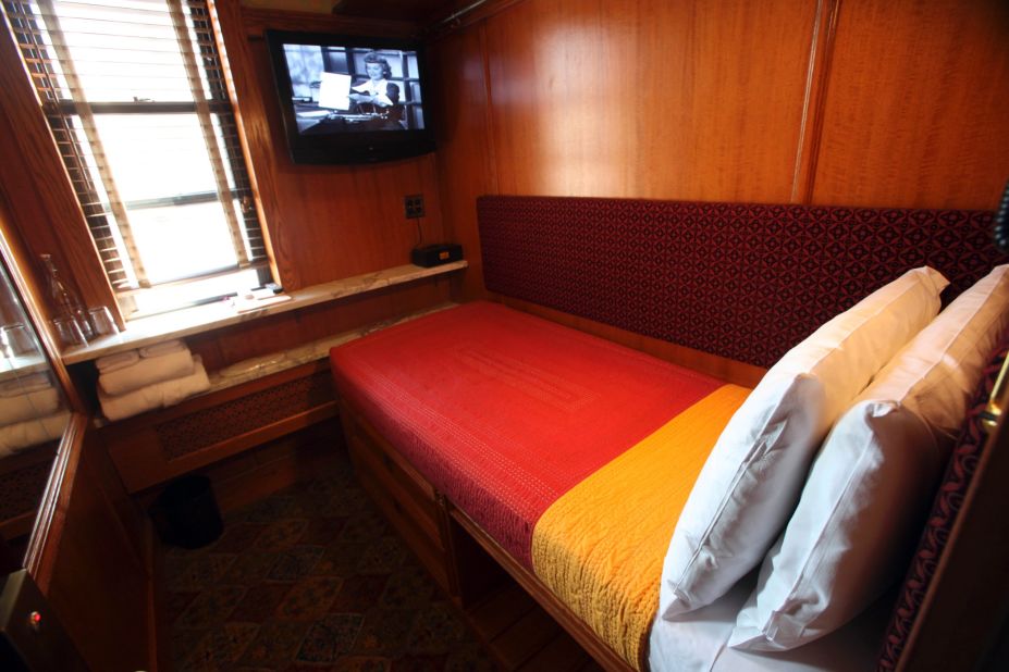 The Jane in New York offers cozy single sleeping stations that resemble luxury cabins on a train. 