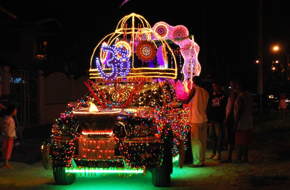 Each year Guyana's 200,000 strong Hindu population celebrate Diwali with a <a href="http://ireport.cnn.com/docs/DOC-1044444" target="_blank">huge motorcade</a> in the capital Georgetown. This photo, featuring one of the sparkling vehicles, was captured in 2009 by Guyana native Amanda Richards. She said: "Spectators line the route and wait for hours to see the parade pass by.  It is now a tourist attraction and also a family outing for thousands of people." 