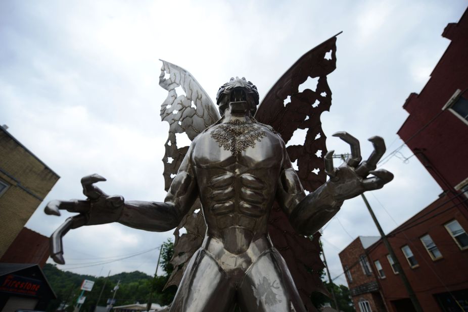 "The Legend of the Mothman" statue by Bob Roach guards the streets of Point Pleasant, West Virginia. The town is synonymous with the story of the Mothman, an extraterrestrial creature allegedly spotted in town in the late 1960s, and made famous by the book "The Mothman Prophecies," later adapted as a film.