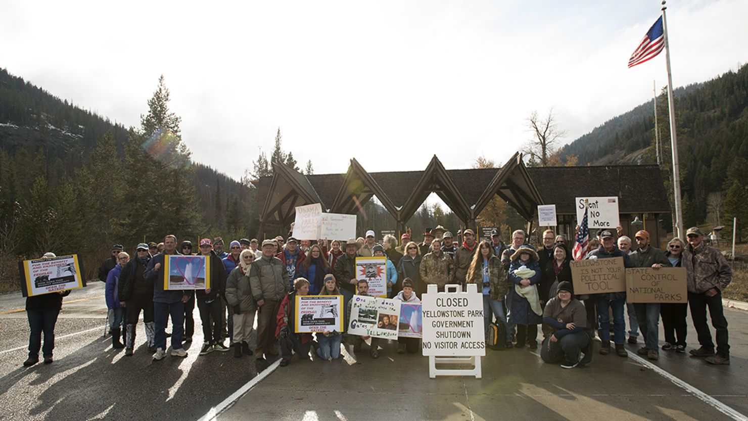 Yellowstone and other national parks have reopened, but some Americans missed them so much that they staged protests at the gates.