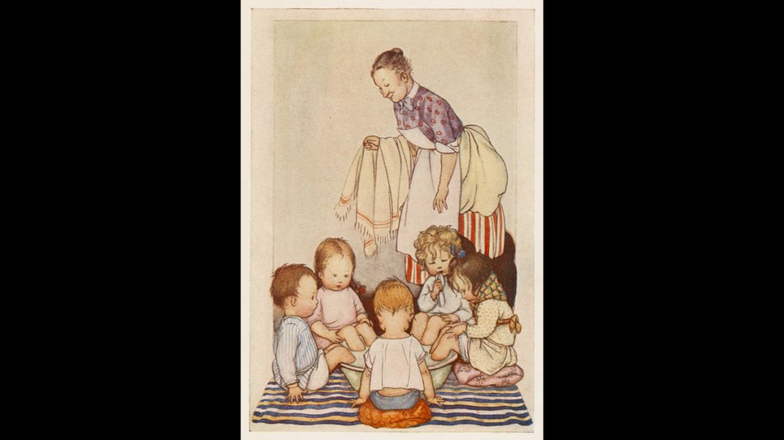 In this 1920s book illustration, five sick kids sit with their feet in a tub of mustard and hot water. Caregivers used <a href="http://www.besthealthmag.ca/get-healthy/home-remedies/natural-home-remedies-colds-and-flu" target="_blank" target="_blank">mustard footbaths</a> to draw blood to the feet, which was said to help relieve congestion.