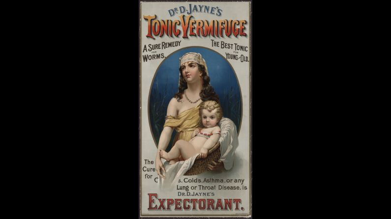 <a target="_blank" target="_blank">Dr. D. Jayne's Expectorant</a> was sold in the late 1880s as a cure for coughs, colds and asthma, as well as a "sure remedy for worms." The tonic concoction was also used to help indigestion.