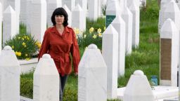 CNN's Christiane Amanpour in walks through a Sarajevo, Bosnia and Herzegovina, cemetery in 2008.