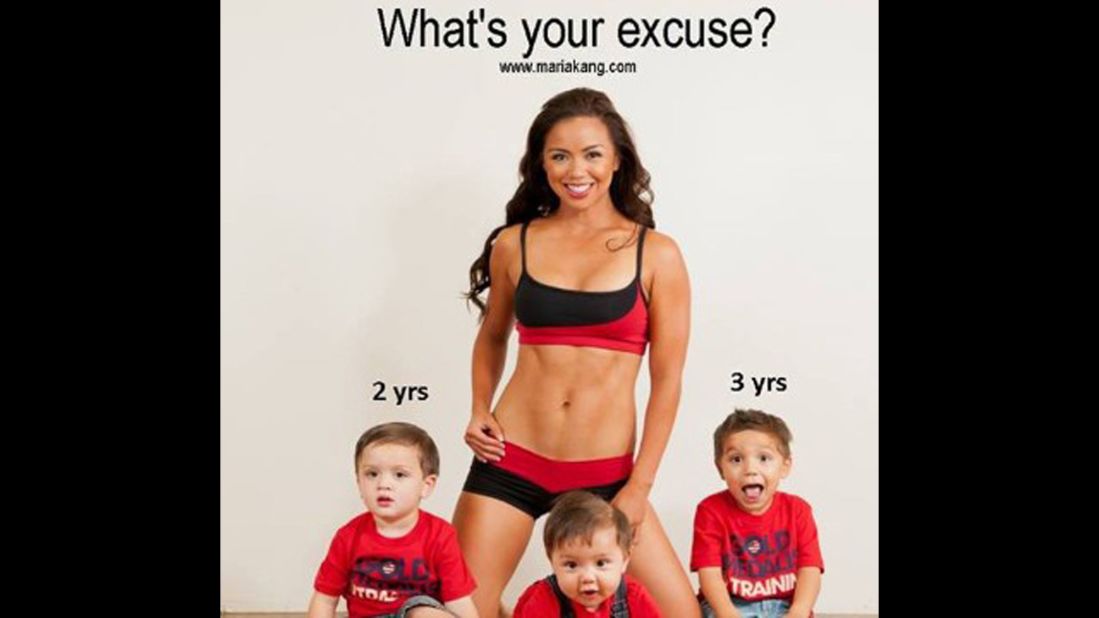 Fitness blogger Maria Kang rankled some when she posted this image online asking why others couldn't maintain physical fitness as she does, despite being a mom of three young children.