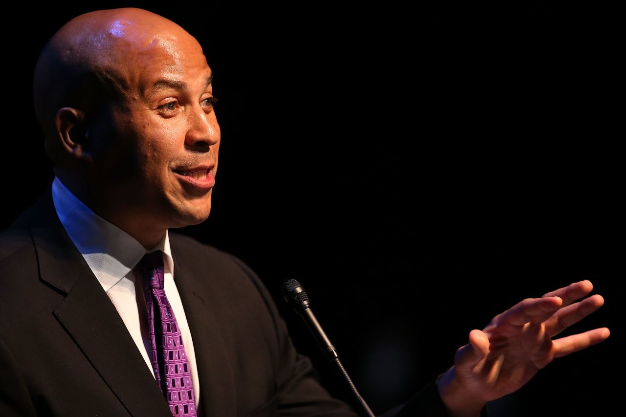 Booker speaks in Newark after winning the special election October 16. The 44-year-old is considered by many to be a rising star in the Democratic Party.