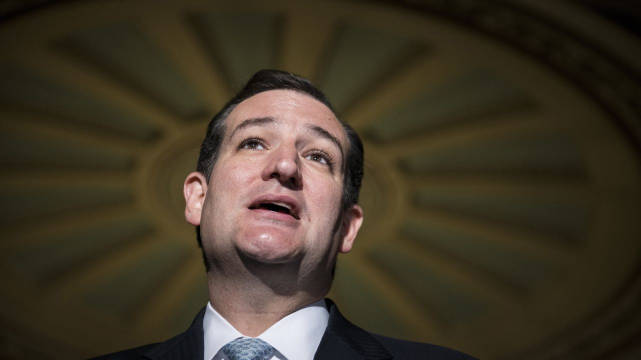 Cruz speaks to reporters on Capitol Hill in October 2013.