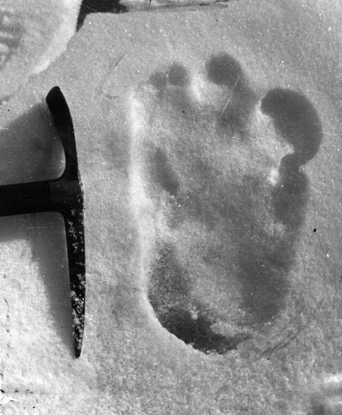 A footprint of Yeti, discovered near Mount Everest in 1951.
