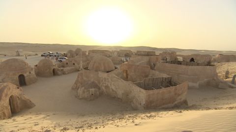 George Lucas filmed various parts of his Star Wars series in the Tunisian Sahara desert, including scenes set on the planet Tatooine.