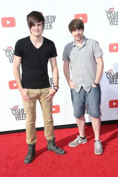 Anthony Padilla, left, and Ian Hecox form the comedy duo <a href="http://www.youtube.com/smosh" target="_blank" target="_blank">"Smosh,"</a> who started by simply lip-syncing old kids' TV theme songs. Now they have an astonishing 12.9 million subscribers on YouTube.