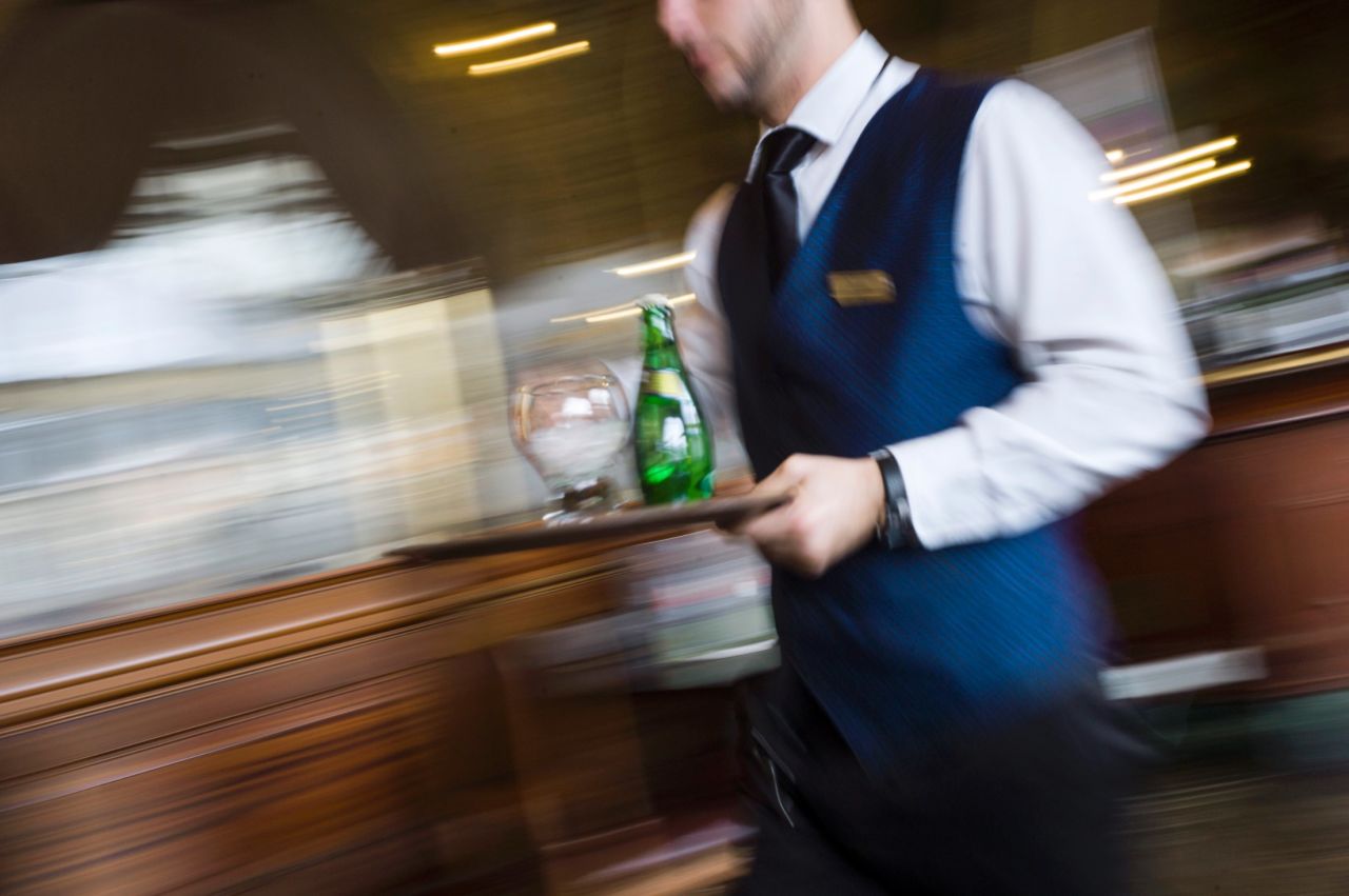 A waiter -- not a garçon.