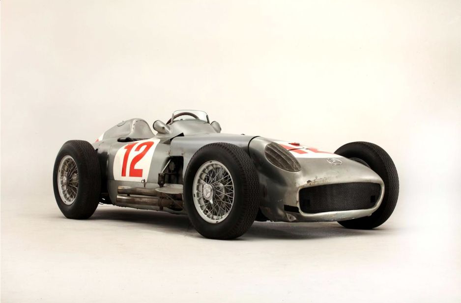 This 1954 Mercedes-Benz W196 sold at auction for $30 million in England. It was part of a group of race cars that won nine of 12 Forrmula 1 World Championship-qualifying races during 1954 and 1955 and was driven by Juan Manuel Fangio.
