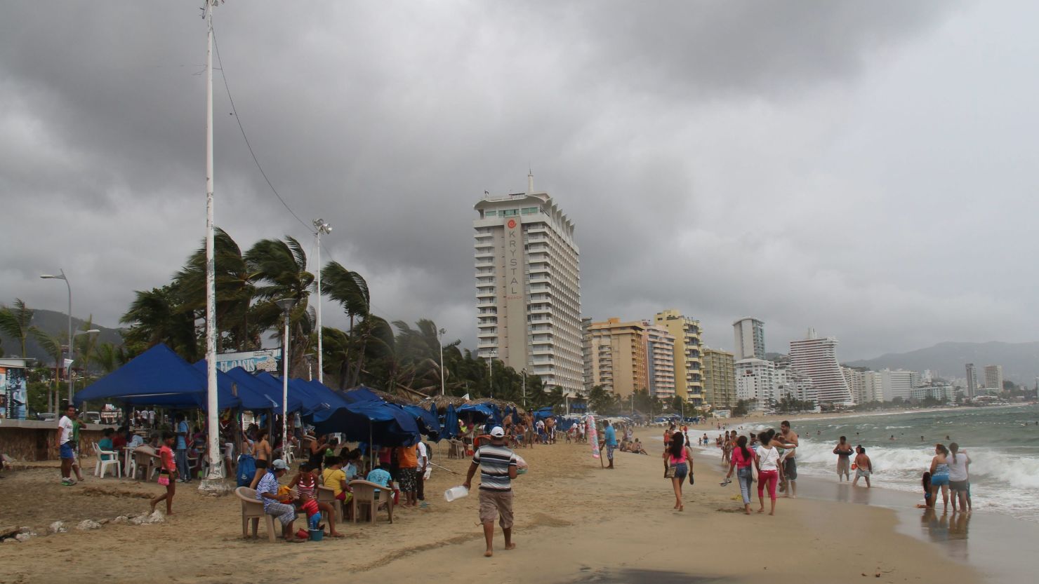 Tropical Storm Raymond brought cloudy skies to Acapulco, Mexico, on Sunday, before it strengthened into a hurricane.