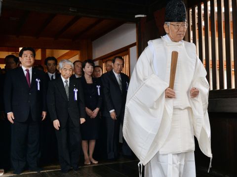 On October 18, some 160 members of parliament also paid respects at Yasukuni Shrine.
