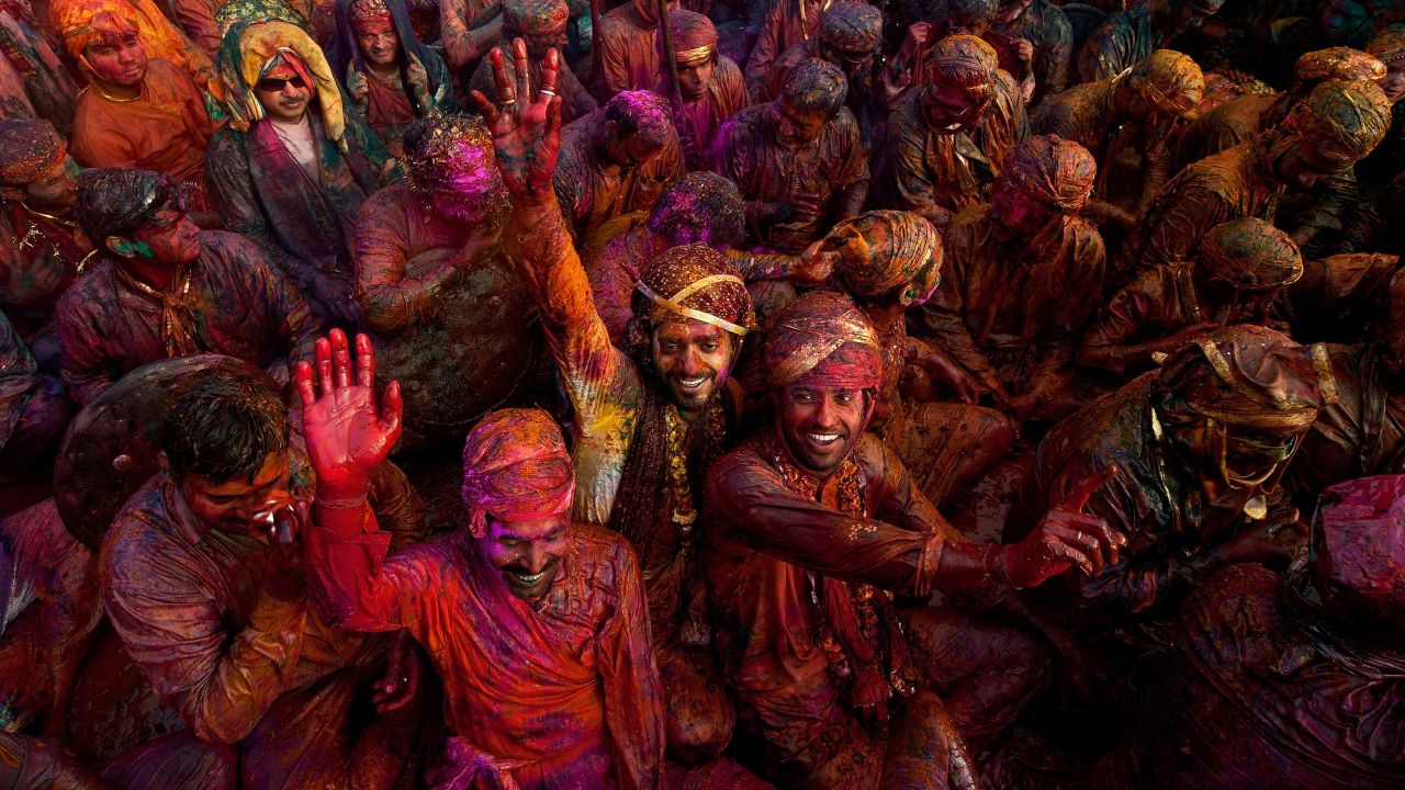 You won't find a better chance to experience Indian hospitality than at one of the many festivals held every week. Here, revelers smear colored powder for Lathmar Holi festival in Nandgaon. 
