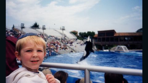 Janis Brett Elspas' oldest son back in 1998 during the first of some 20 family trips to SeaWorld.