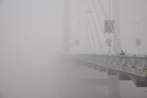 Fog covers a bridge in Jilin, China, on October 21.