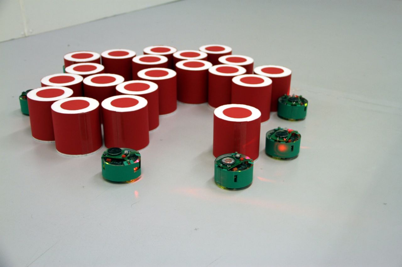 The University of Sheffield's "nanobots" are designed to be as basic as possible. Yet they have already mastered simple fetching and carrying tasks, such as grouping these objects together, without central control. The <a href="http://naturalrobotics.group.shef.ac.uk/" target="_blank" target="_blank">Natural Robotics Lab</a>'s Dr Roderich Gross sees them as <a href="http://www.sheffield.ac.uk/news/nr/sheffield-centre-robotics-gross-natural-robotics-lab-1.265434" target="_blank" target="_blank">the servants of the future</a>, taking care of search and rescue missions in areas where it is too dangerous for humans to go.