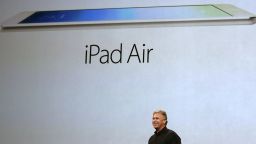 Apple marketing chief Phil Schiller announces the new iPad Air on October 22, 2013 in San Francisco.