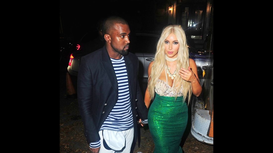 Kanye West and Kim Kardashian had so much fun dressing up for Halloween last year, they stepped out in two different costumes. First, Kanye was the sailor to Kim K.'s mermaid at the 2012 Midori Green party in New York City. Then...