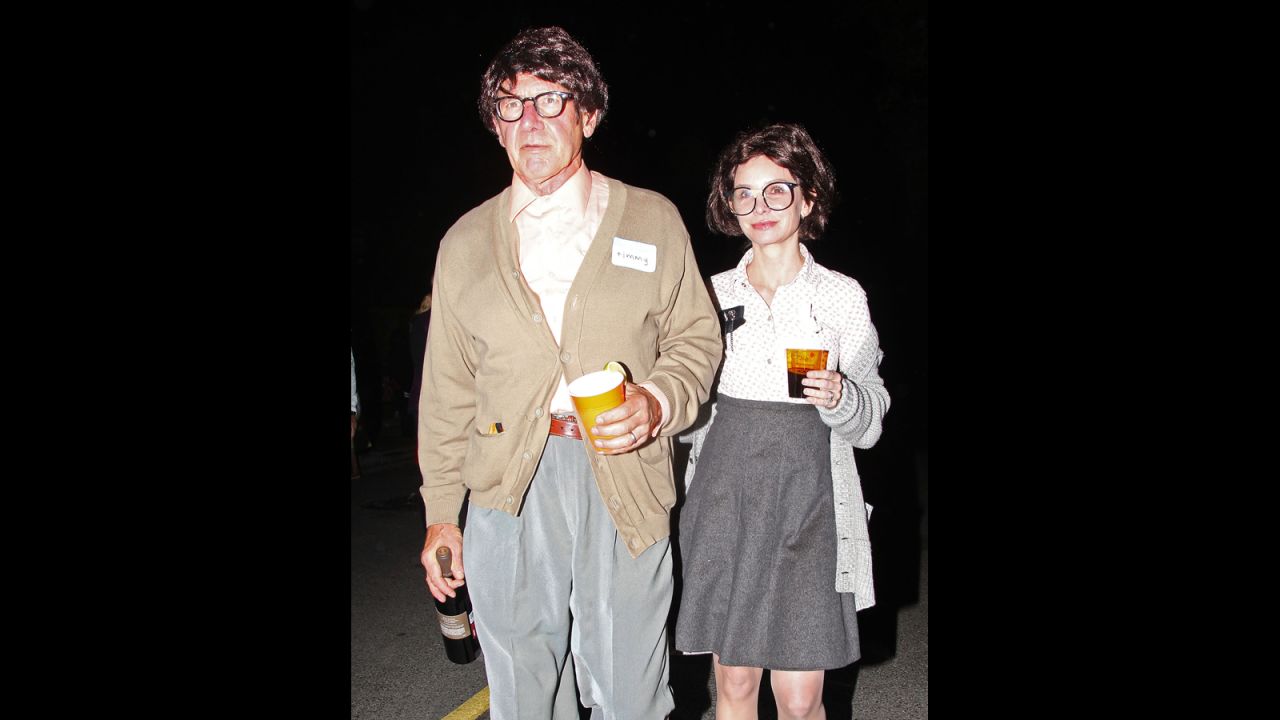 The geeks that play together, stay together. Married couple of 13 years Harrison Ford and Calista Flockhart tried on less glamorous personas for Halloween 2012. 