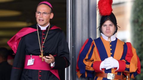 Tebartz-van Elst leaves the Paul VI Hall in Vatican City in October 2012.