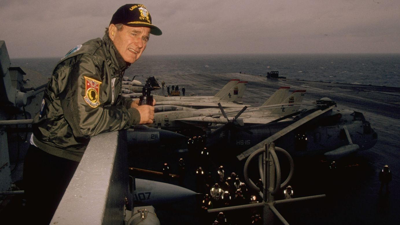 Then-President George H. W. Bush looks over the USS Forrestal during the United States/Soviet Union summit in December 1989. <a href="http://cnnphotos.blogs.cnn.com/2012/01/27/the-ship-graveyards-of-bangladesh/" target="_blank">Take a look at the ship graveyards of Bangladesh</a>.