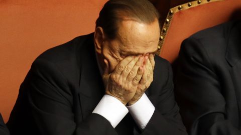 Berlusconi in the Italian Senate in October 2013, a month before he was expelled from Parliament after his conviction for tax fraud.