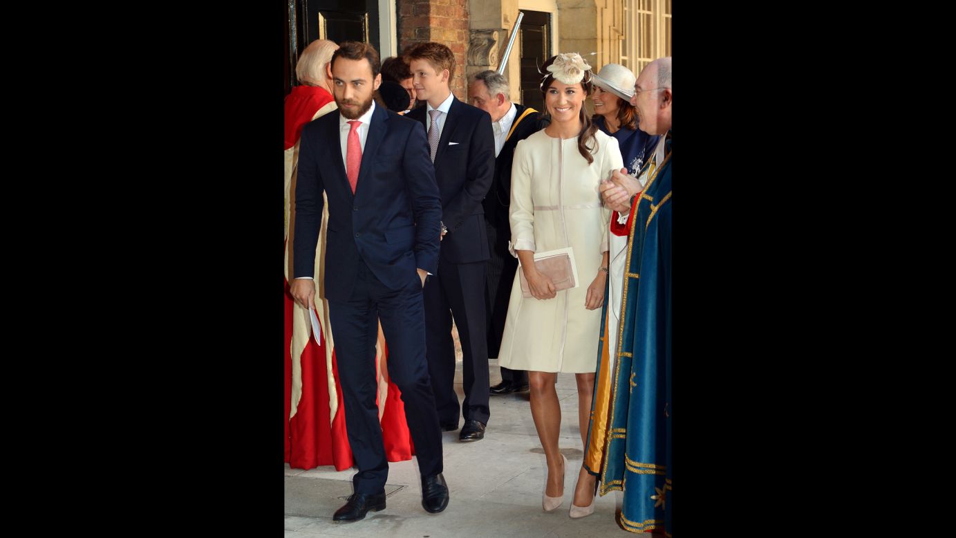 Pippa and James Middleton, sister and brother of the duchess, leave the chapel.