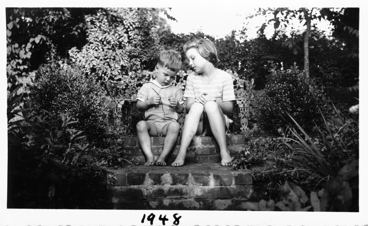 1948: Chevey, 3, and Molly, 8, in the garden of their house on Pocahontas Avenue.