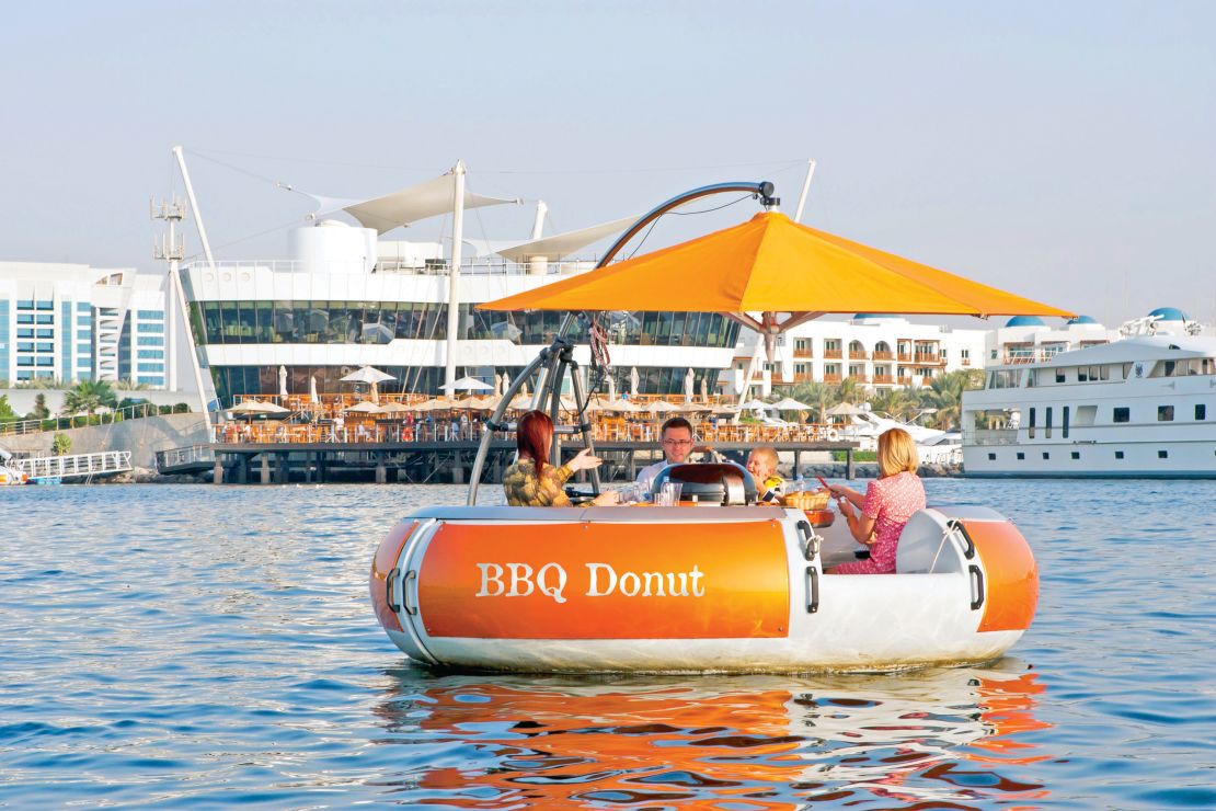 Up to six people can float off, armed with a cool box of ready-to-grill meats at BBQ Donuts.
