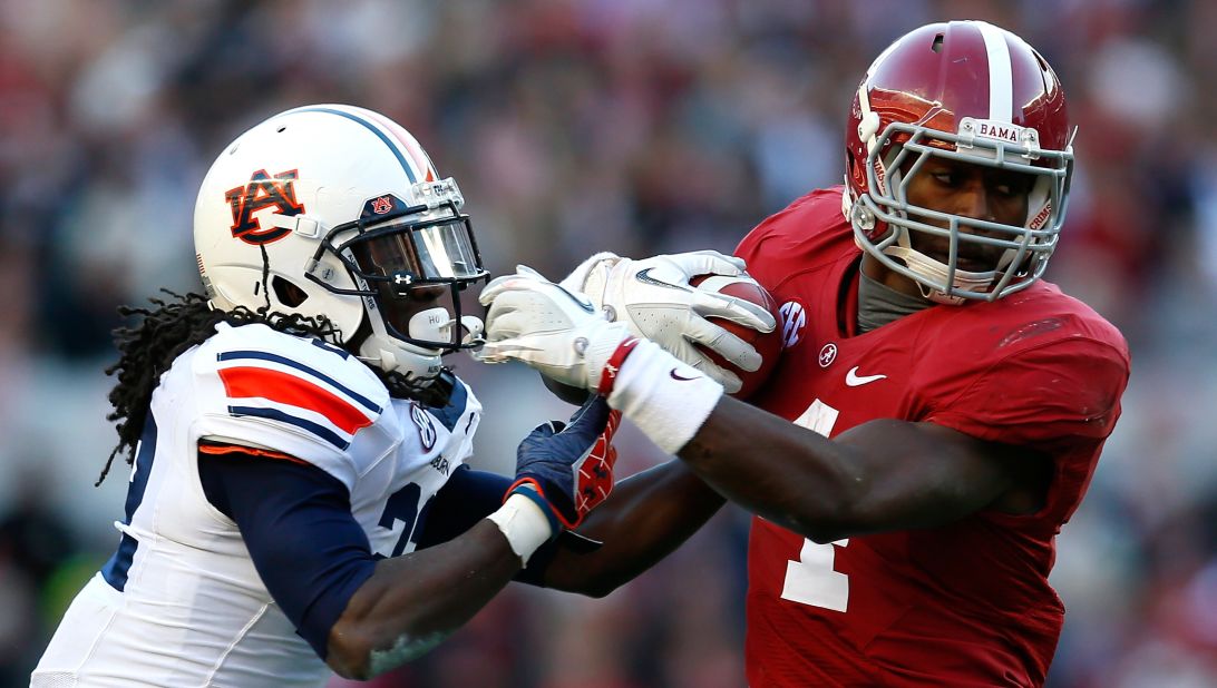 The annual, in-state grudge match football game between Auburn University's Tigers and the University of Alabama's Crimson Tide dates to 1893 and "basically forces people in this state to take sides the second they're born," according to local lore. This year's game is on November 30 at Auburn's Jordan-Hare Stadium.