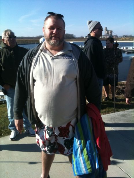 But Hyatt has never turned down a challenge. This photo was taken at the Penguin Plunge in Ottawa, Illinois, on January 7, 2012. "The guys I worked with said I would never jump in the freezing water. This should've been their first indication that I could do anything I set my mind to."
