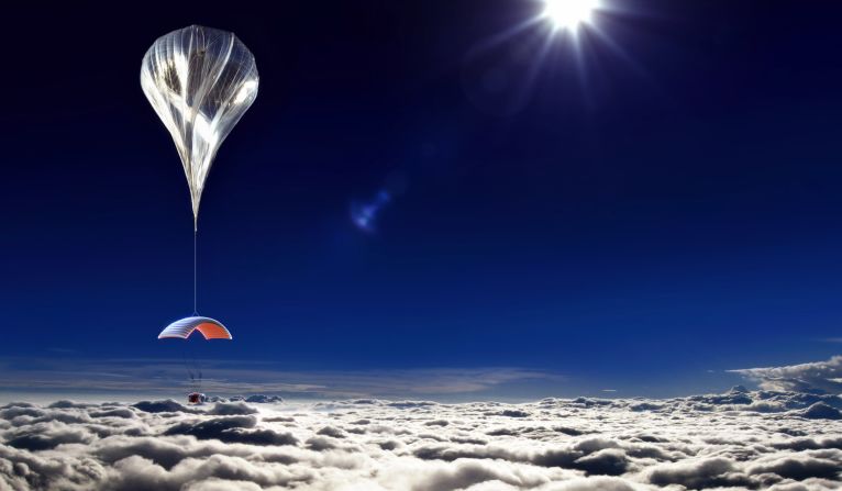 The space capsule is lifted by a high altitude balloon to about 30 kilometers, around three times as high as a passenger reaches on commercial airplane flights.