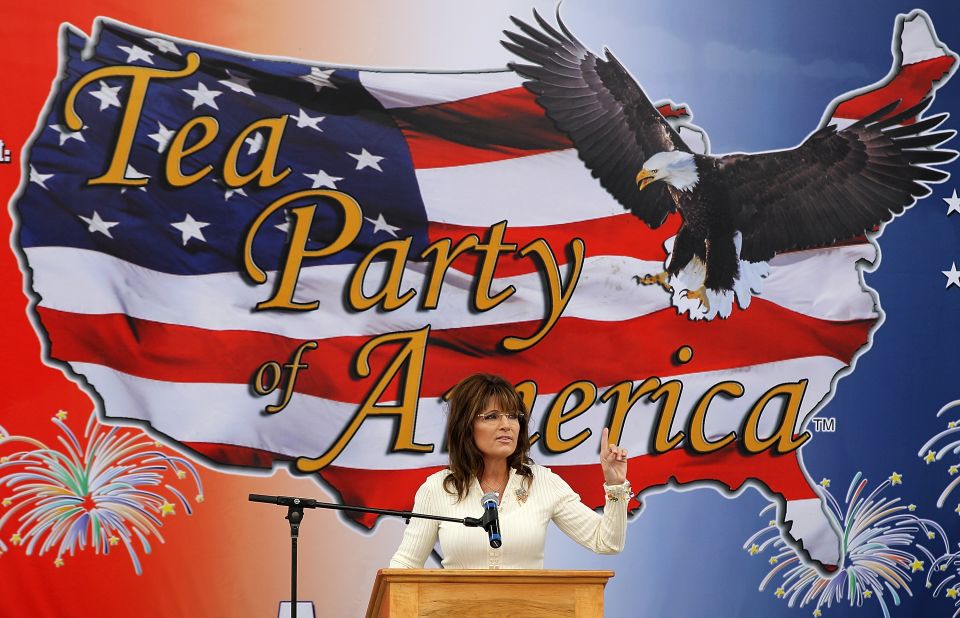 Palin speaks during the Tea Party of America's "Restoring America" event in Iowa in September 2011. Supporters had hoped that she would use the event to announce that she was running for president.